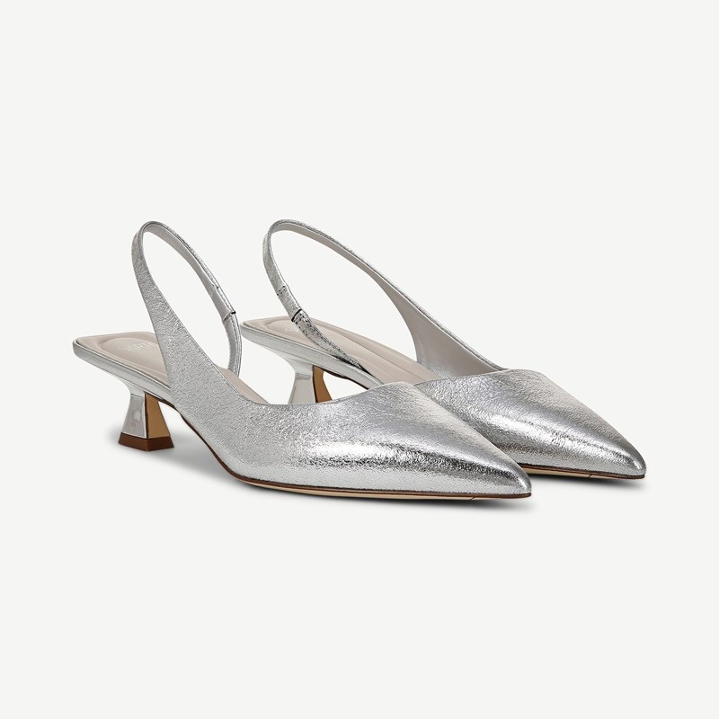 Sarto By Sarto Devin Slingback Pump Silver Leather