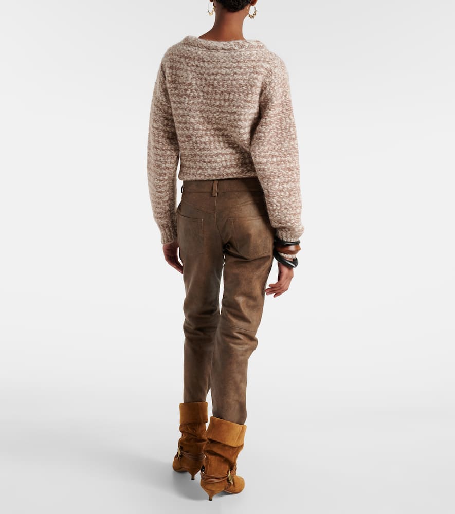 Vanel leather straight pants