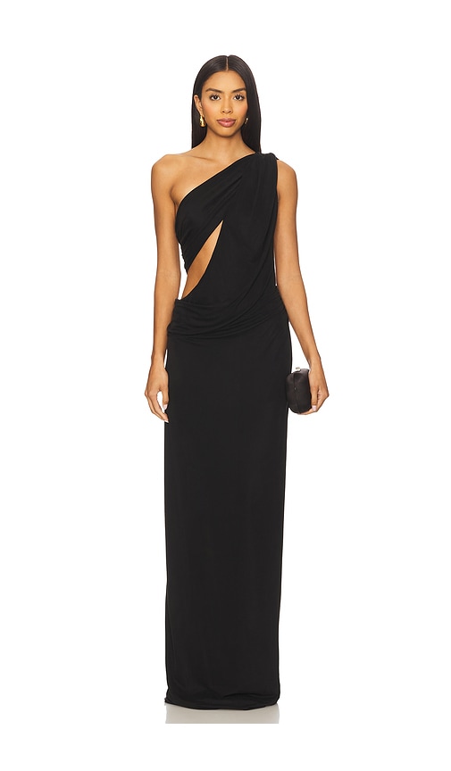 MISHA The Solstice Cupro Dress in Black. XS also in L, M