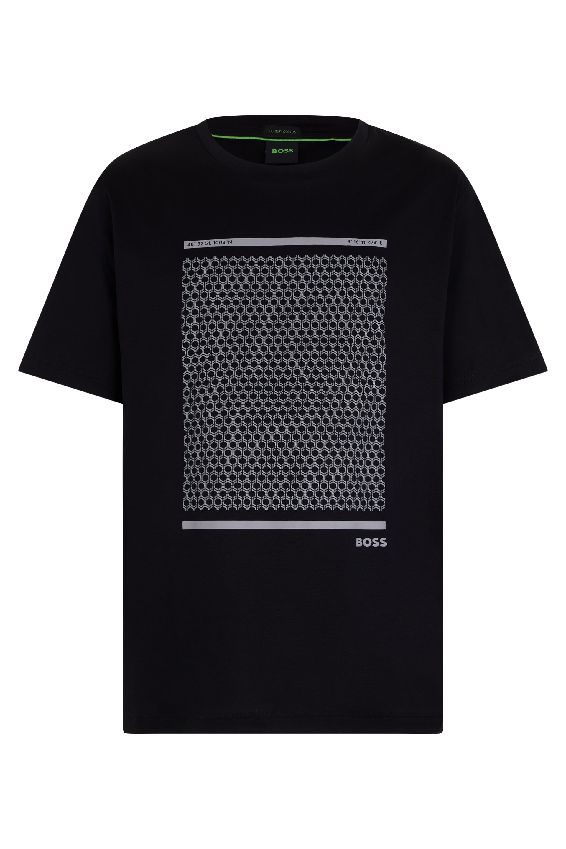 Printed Geometric T-Shirt — Black