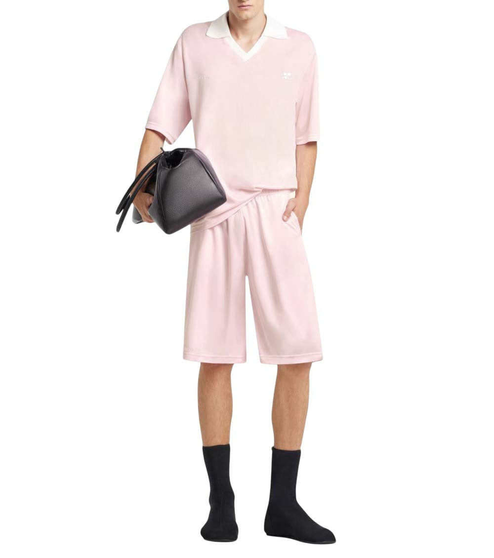 Pink Logo Shirt Collar Polo