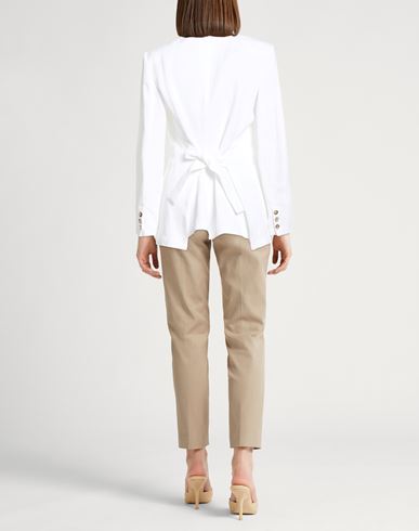Woman Blazer White Size 6 Viscose, Linen