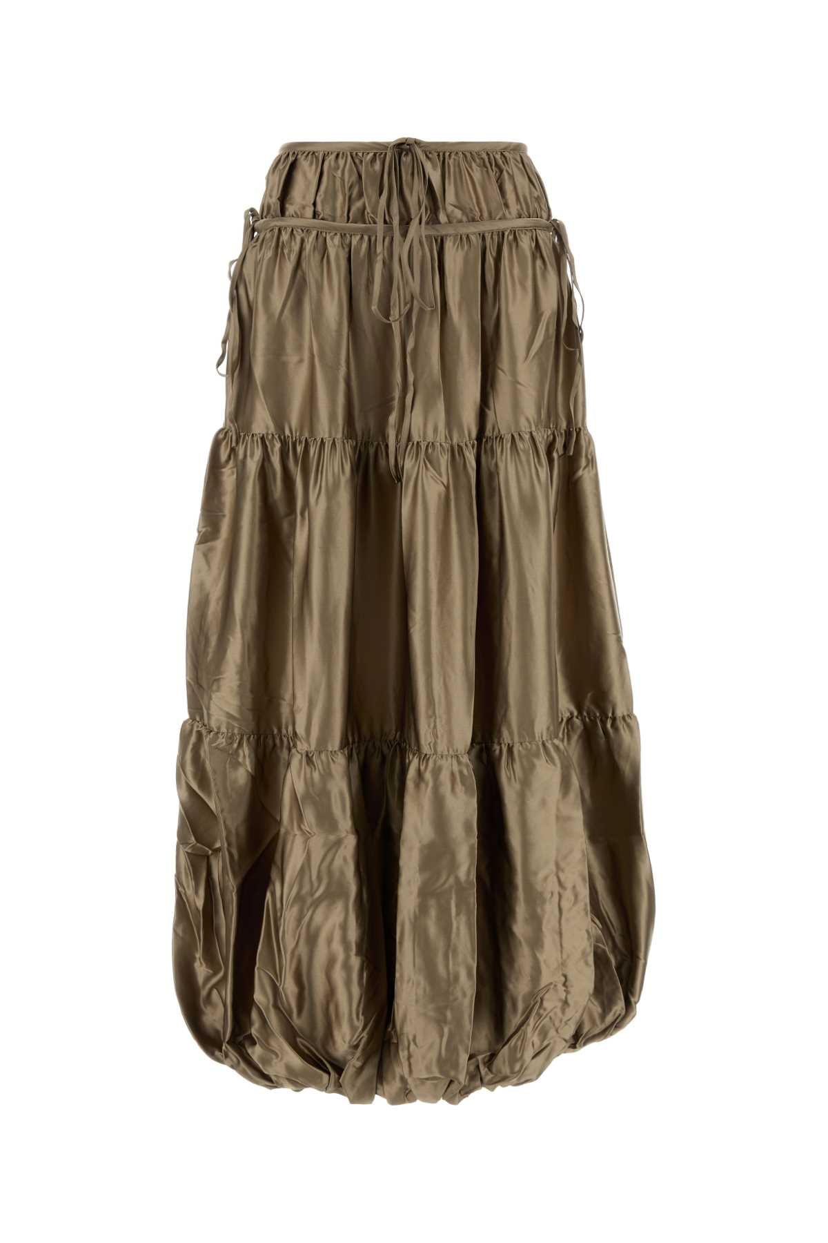Gathered Skirt — Beige