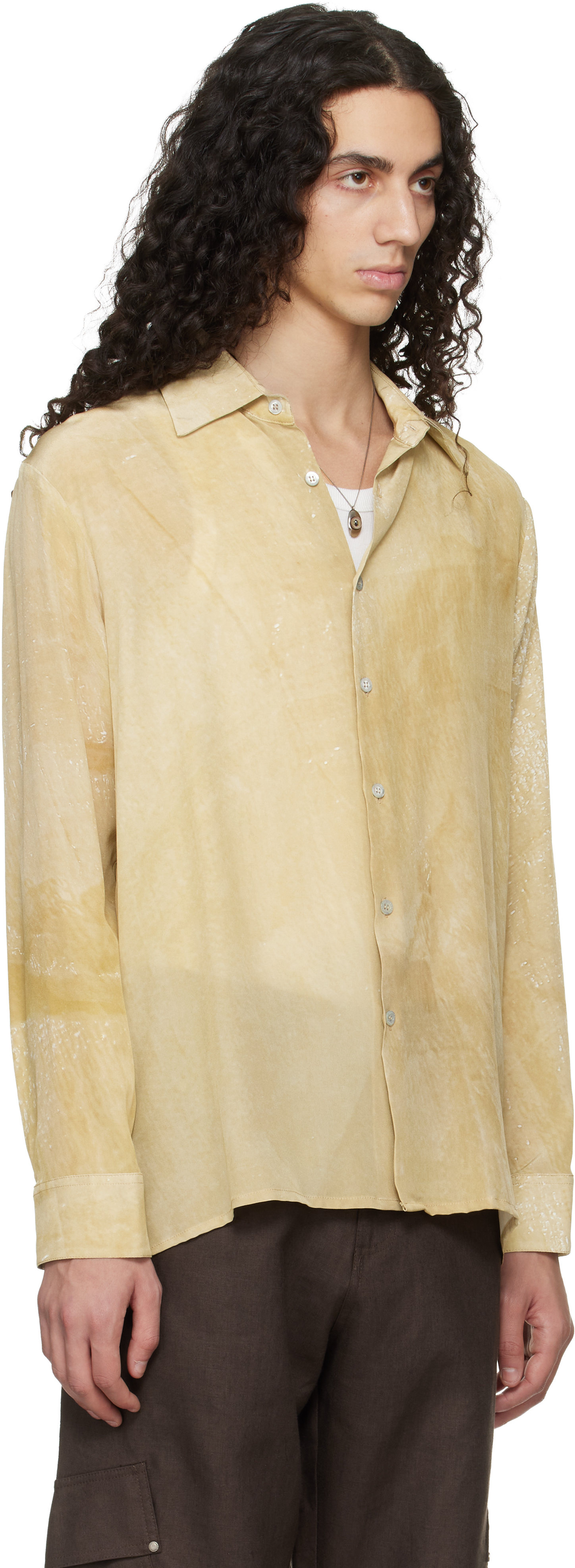 Beige Tarp Silk Shirt