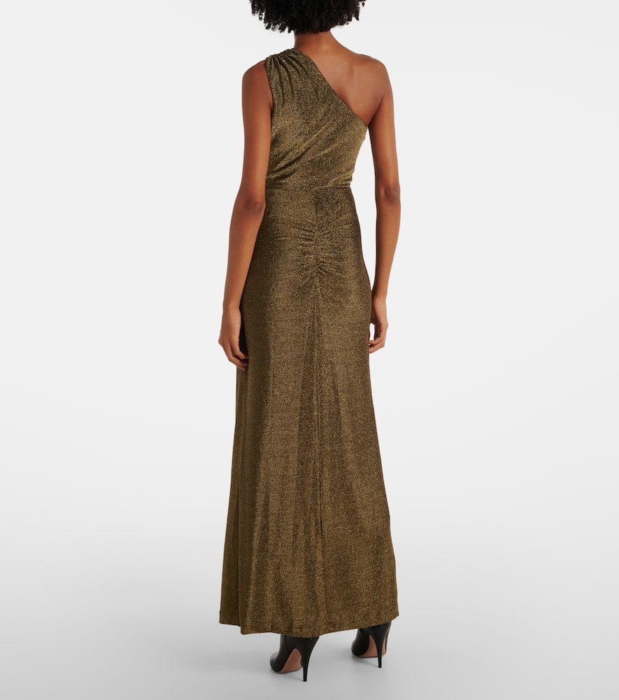 Rafael asymmetric lamé maxi dress