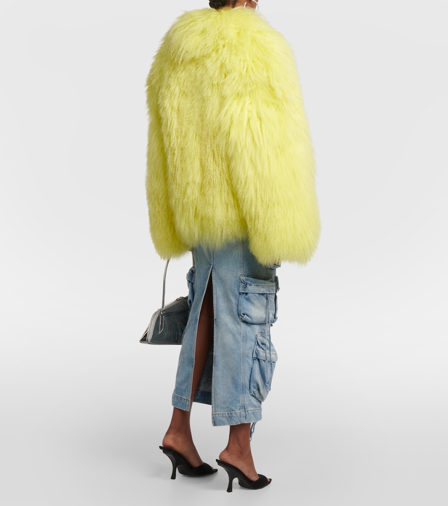 Faux fur cropped coat