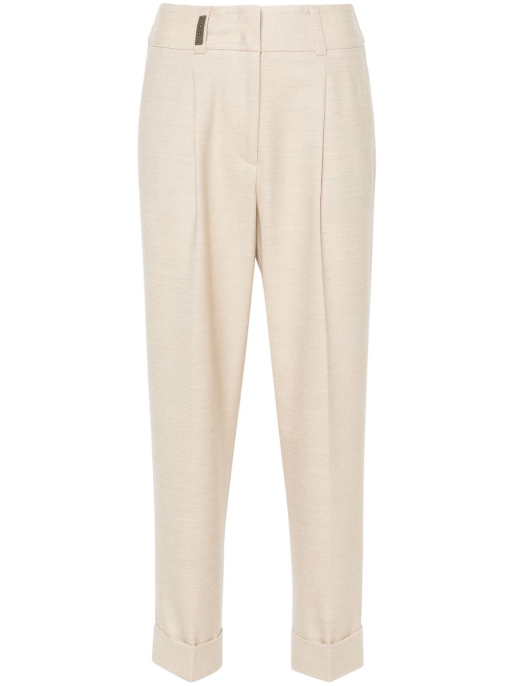 Bead-embellished trousers - Neutrals