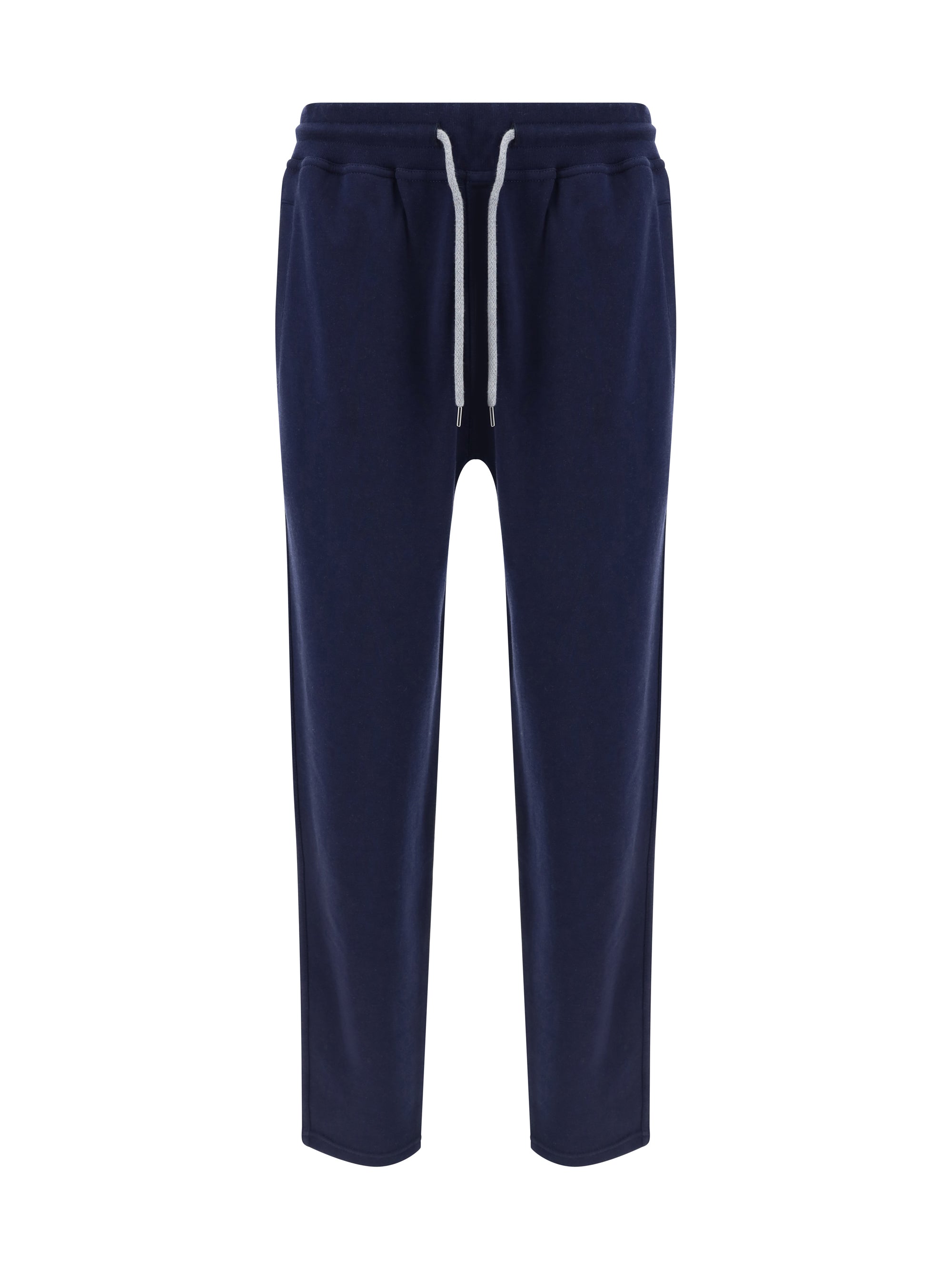 Cotton-Blend Drawstring Joggers — Navy