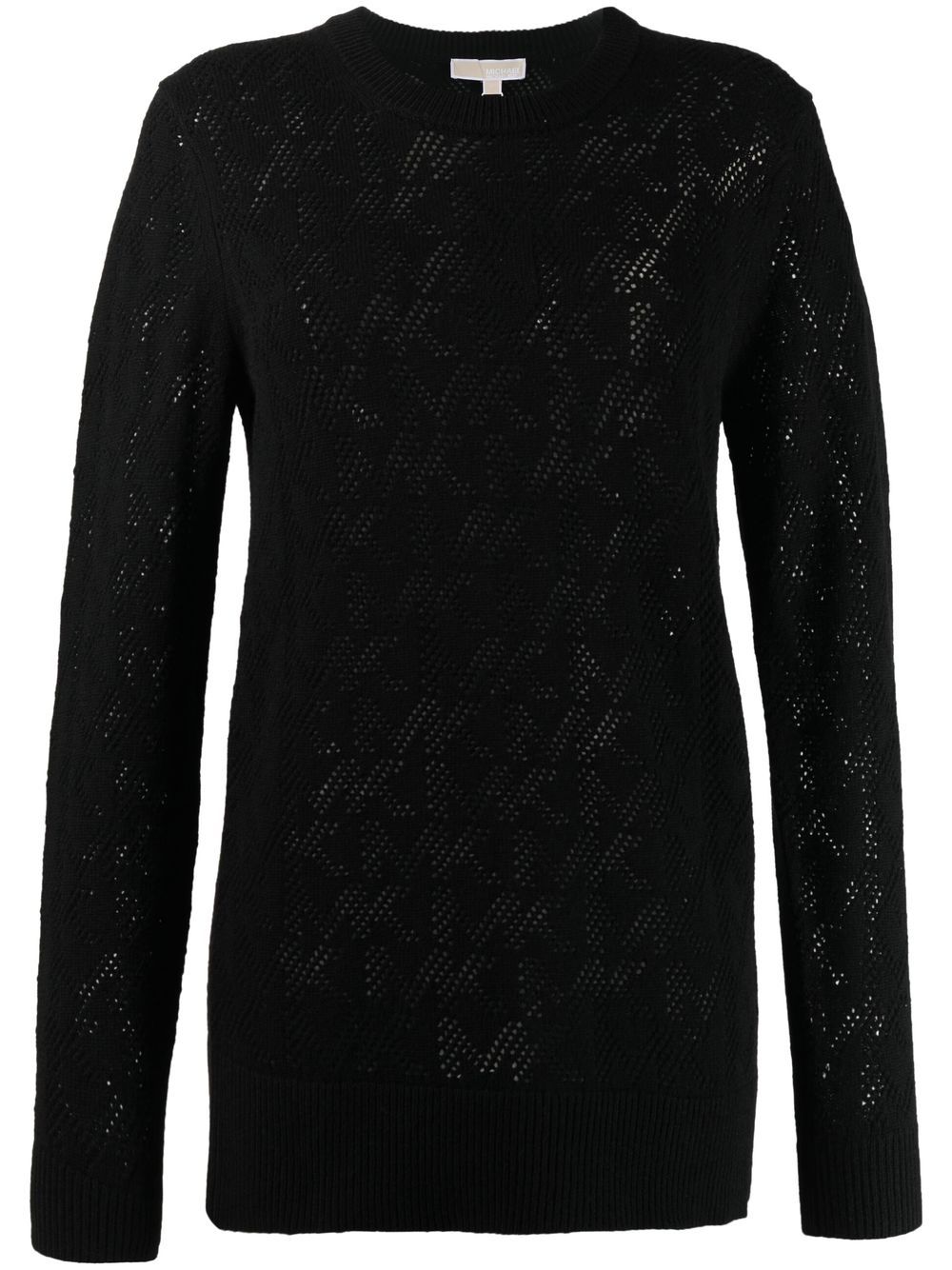 Logo-knit long-sleeve jumper - Black