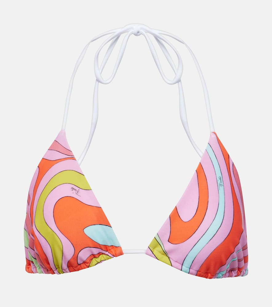 Marmo printed bikini top