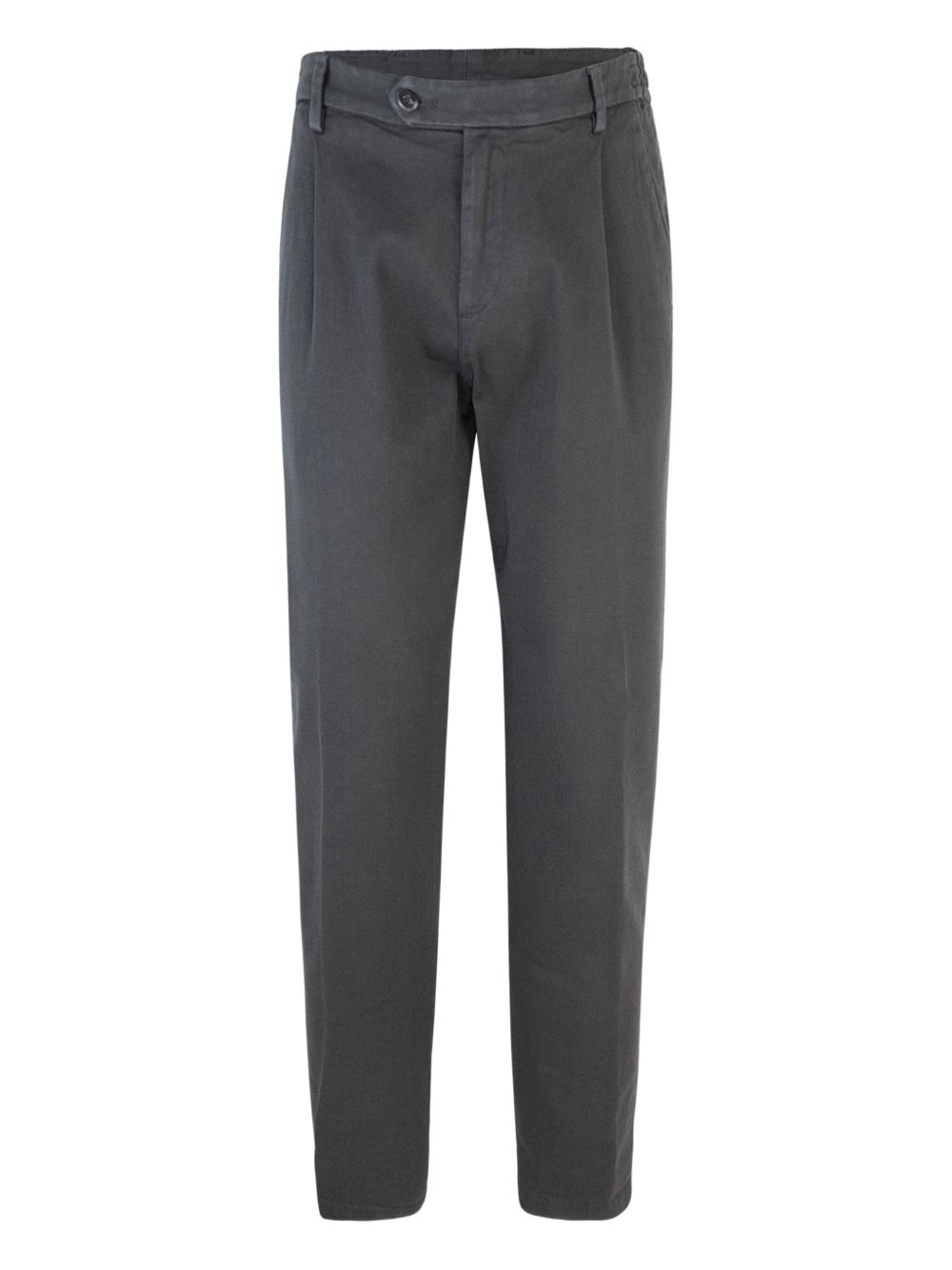 Pleated-pocket cotton-blend trousers - Grey
