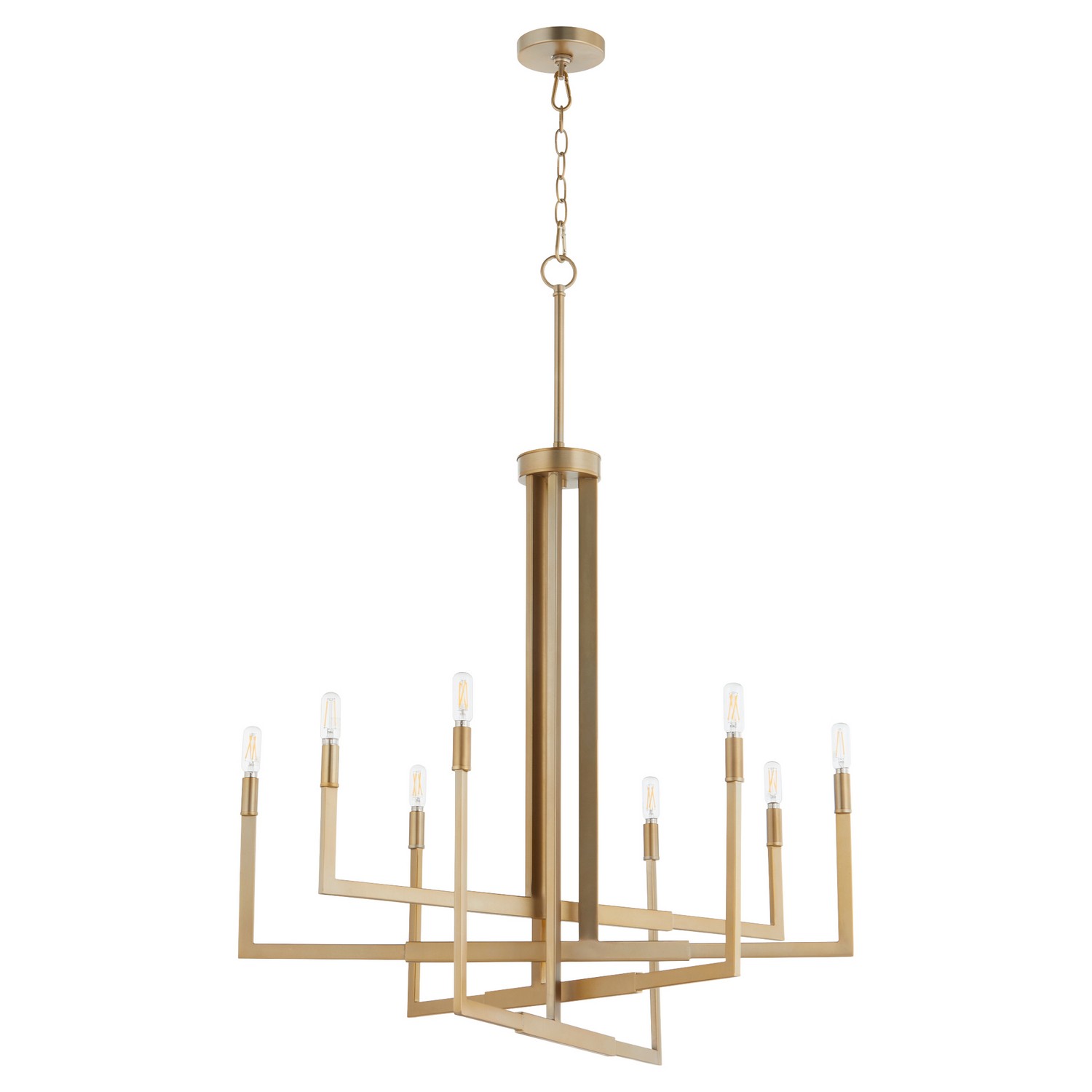 Aged Brass Eight Light Chandelier from the BOLERO Collection