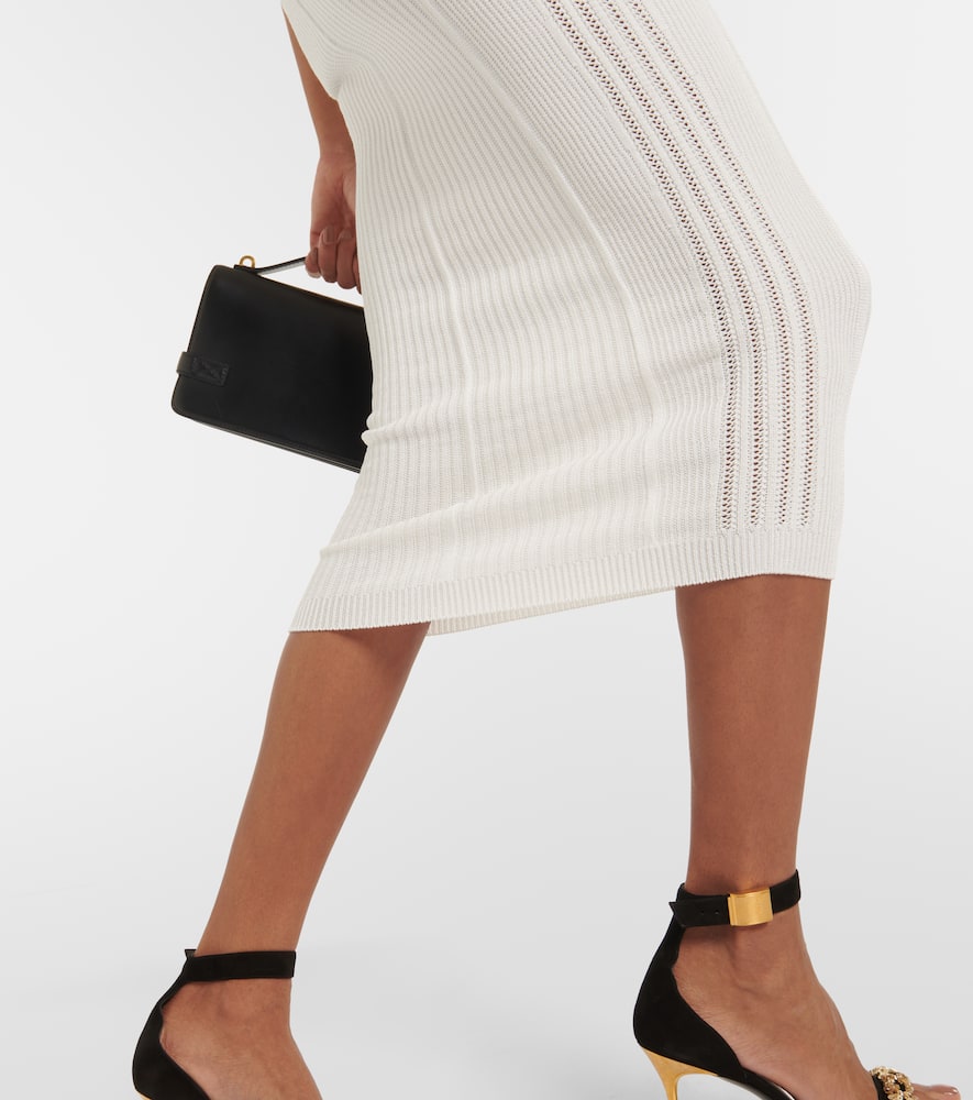 Ribbed-knit jersey midi dress