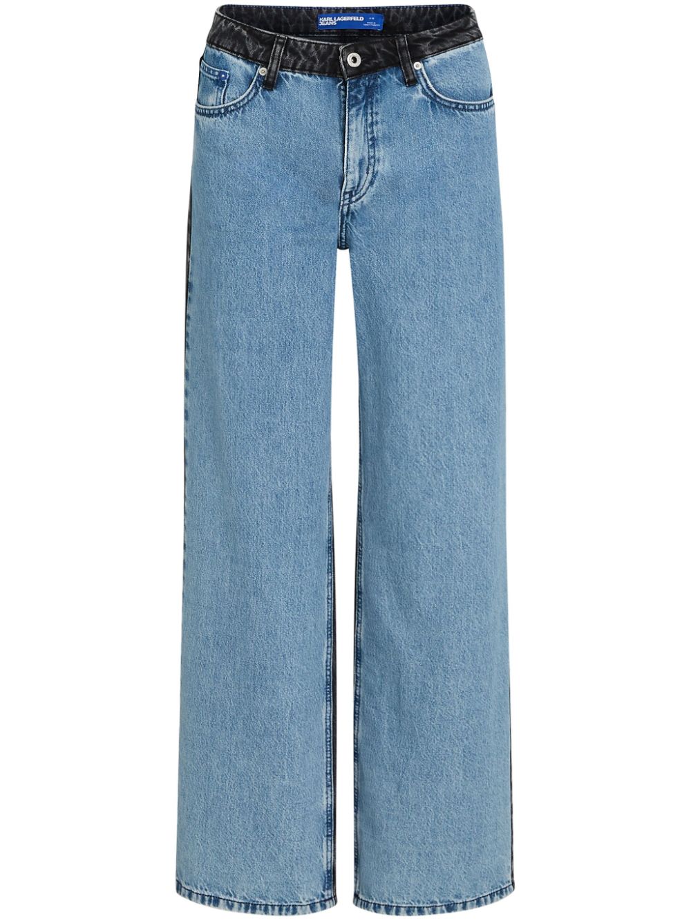 Colour-block mid-rise jeans - Black