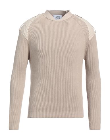 Alpha Studio Man Sweater Sand Size 36 Cotton