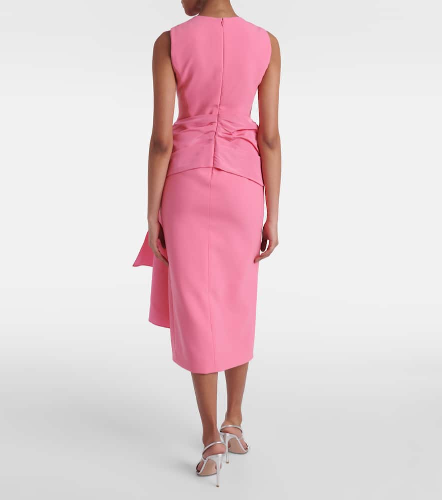 Silk-trimmed crêpe cocktail dress