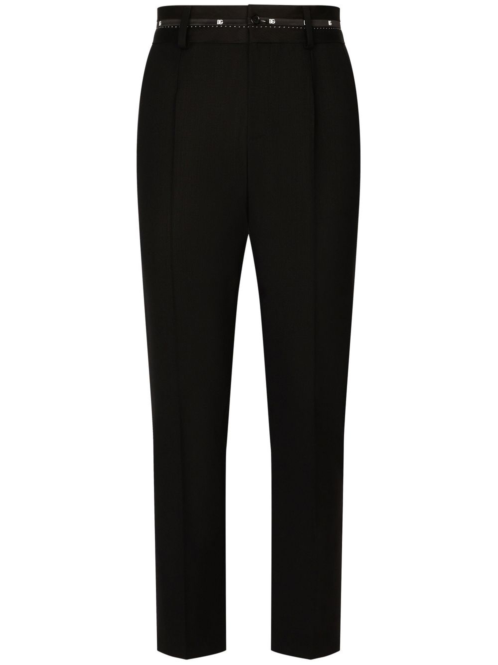 Logo-trim detail trousers - Black