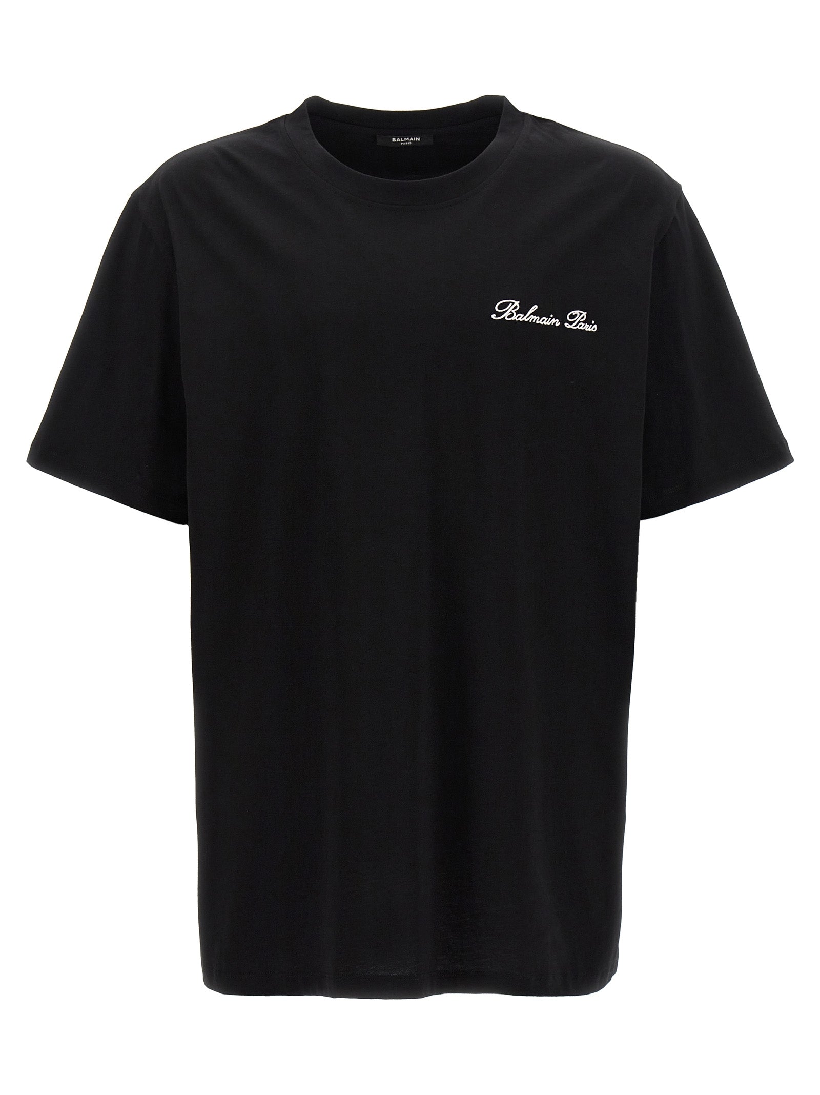Logo-Embroidered Cotton T-Shirt — Black