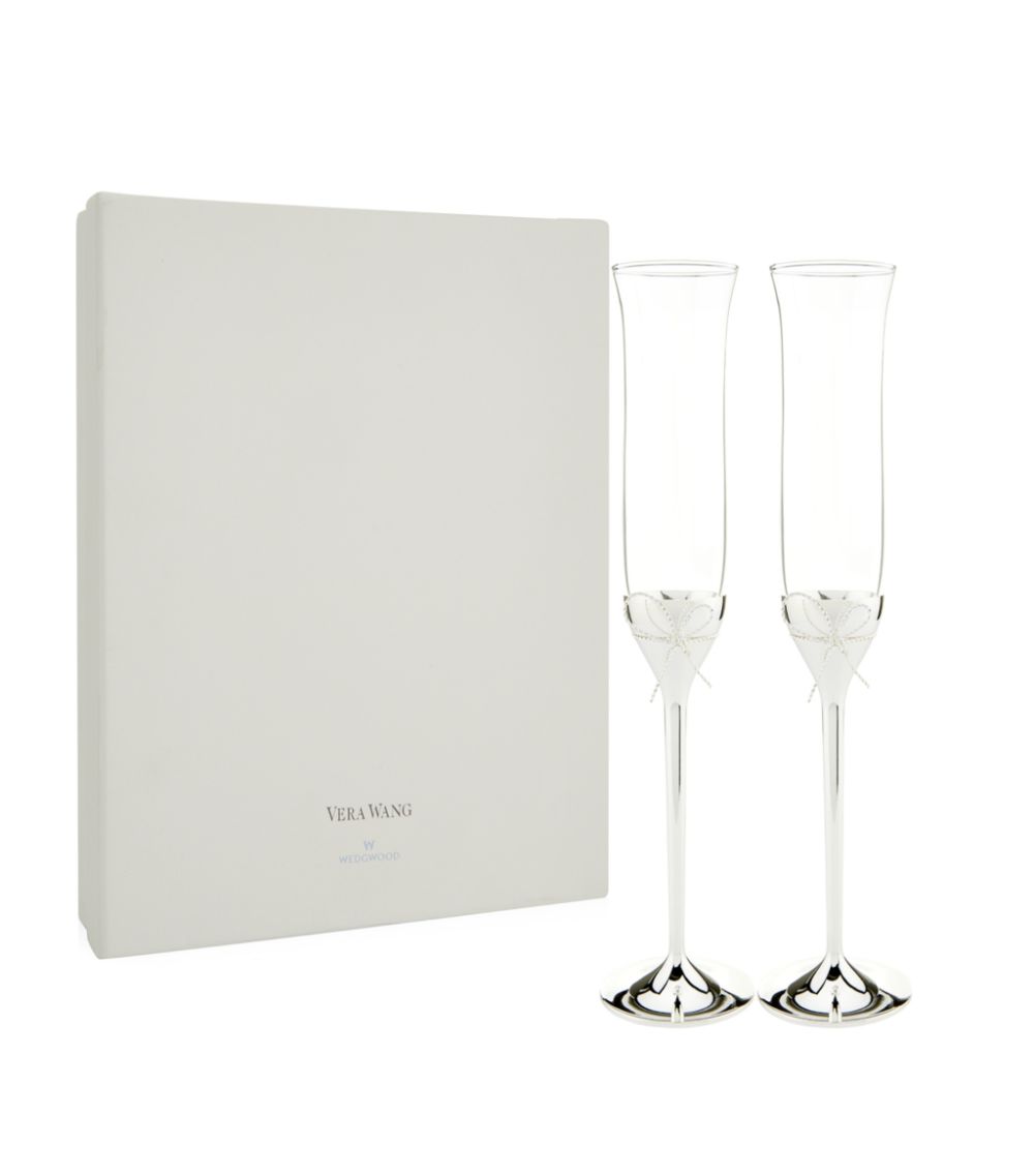 Set Of 2 Love Knots Toasting Flutes