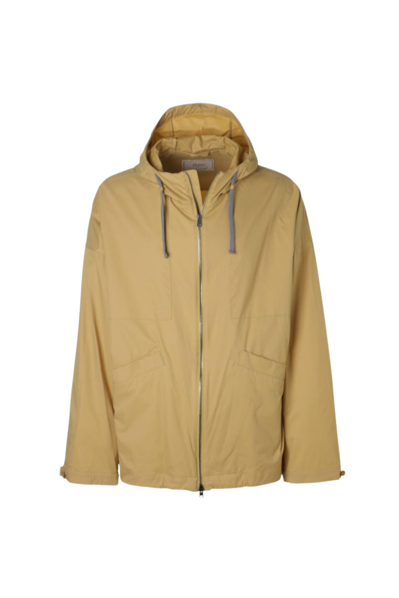 Hooded Nylon Jacket — Beige