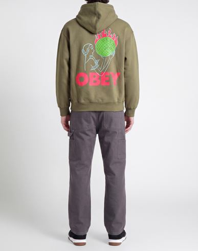 Man Sweatshirt Military green Size S Cotton, Polyester