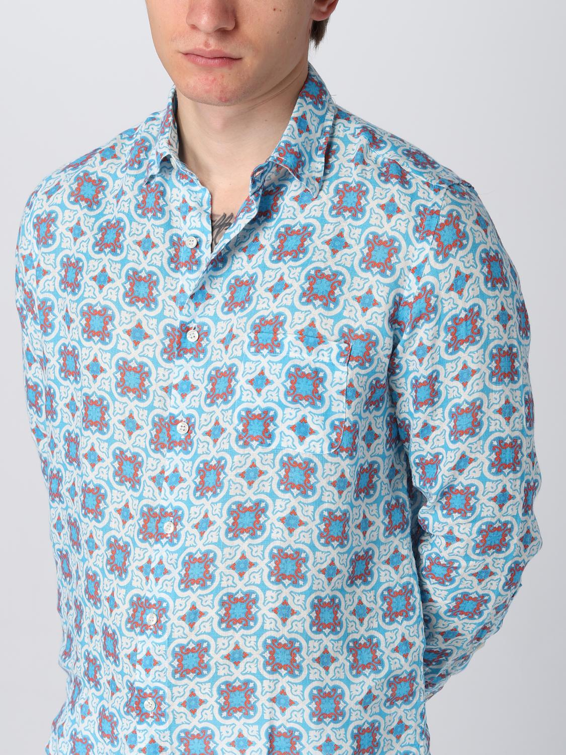 Shirt Men color Gnawed Blue