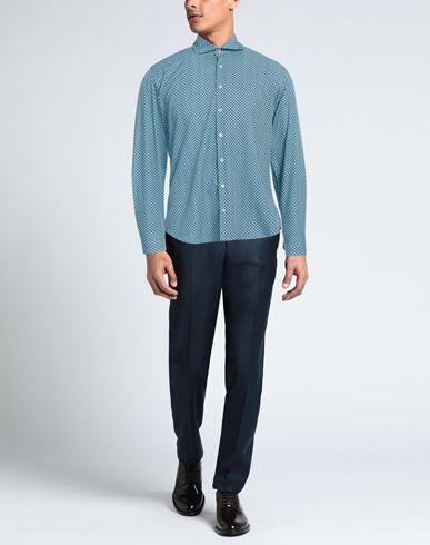 Man Shirt Azure Size XL Viscose