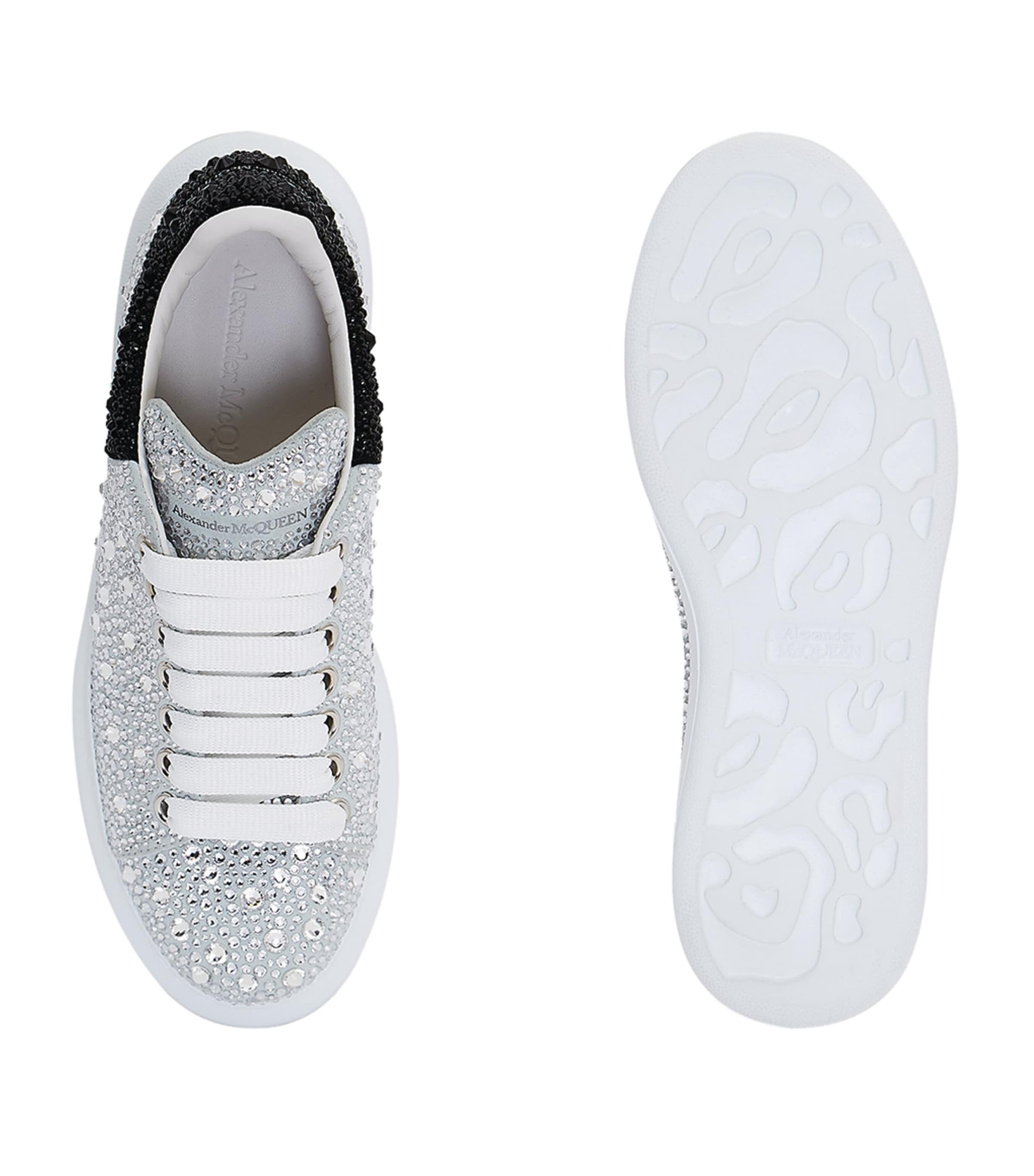 Leather Crystal-Embellished Oversized Sneakers