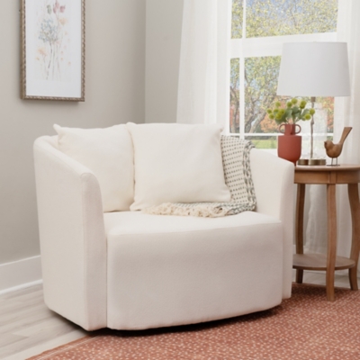 Linon Swivel Accent Chair, White