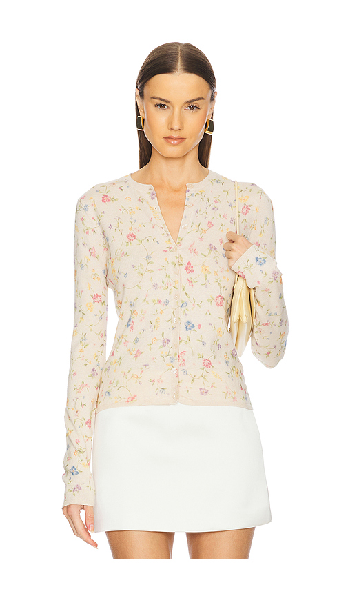 L'Academie Lyndsey Knit Cardigan in Cream,Blush. M. Also in