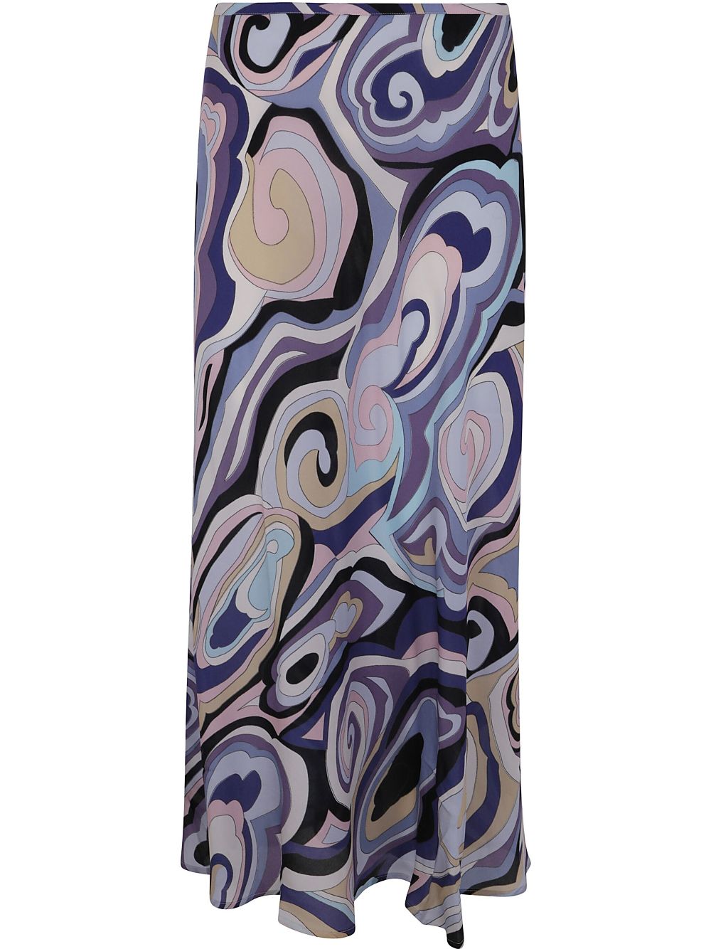Abstract-pattern print skirt - Blue