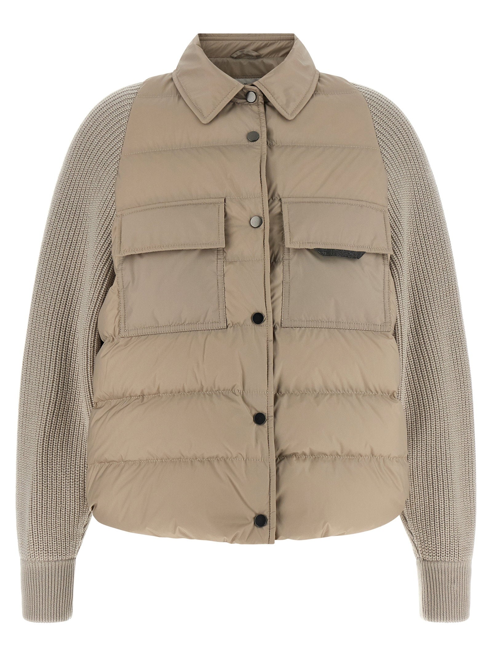 Shiny Flap Detail Down Jacket