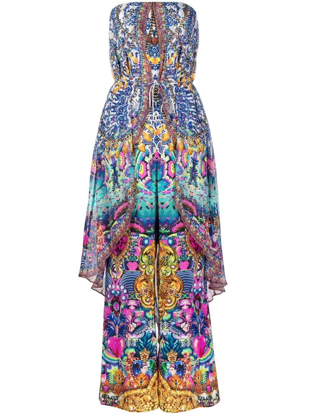 Strapless overlay jumpsuit - Blue