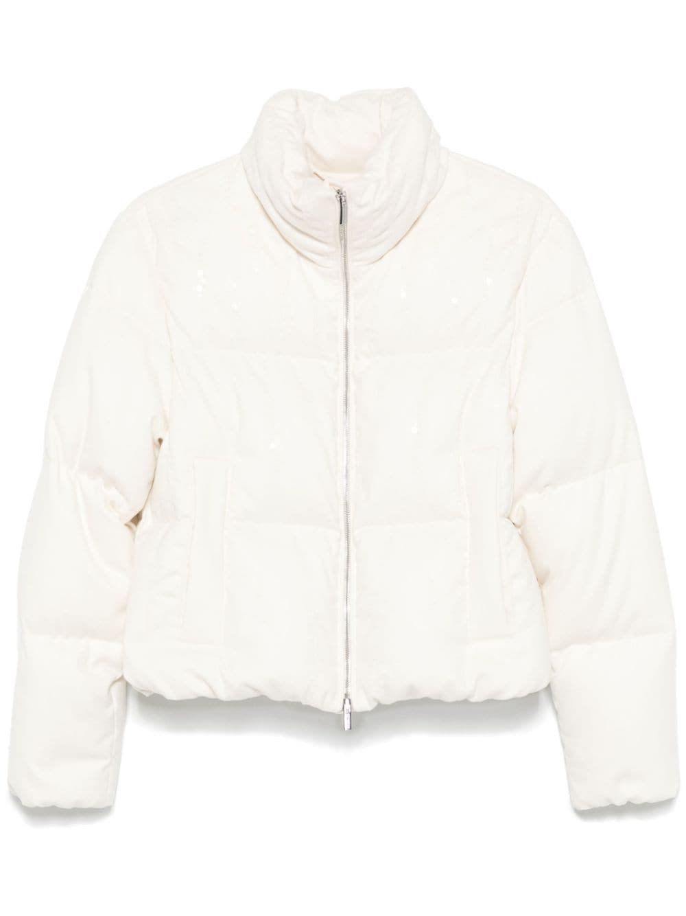 Sequin-detailing jacket - White