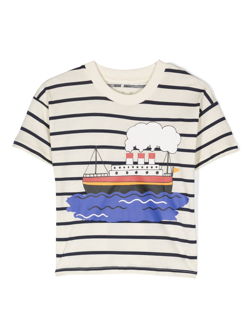 Striped graphic-print T-shirt - Blue