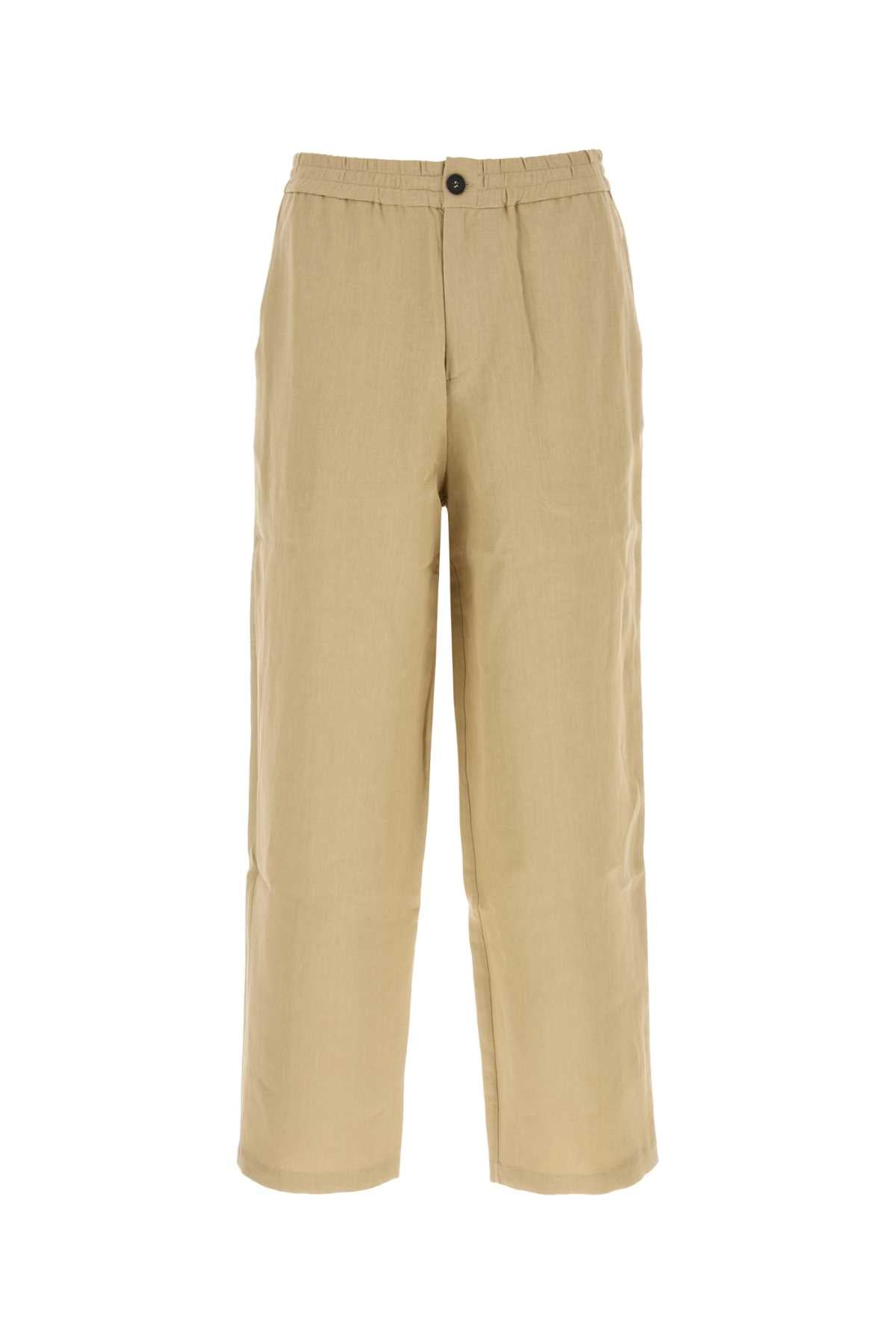 Organic Linen Trousers — Beige
