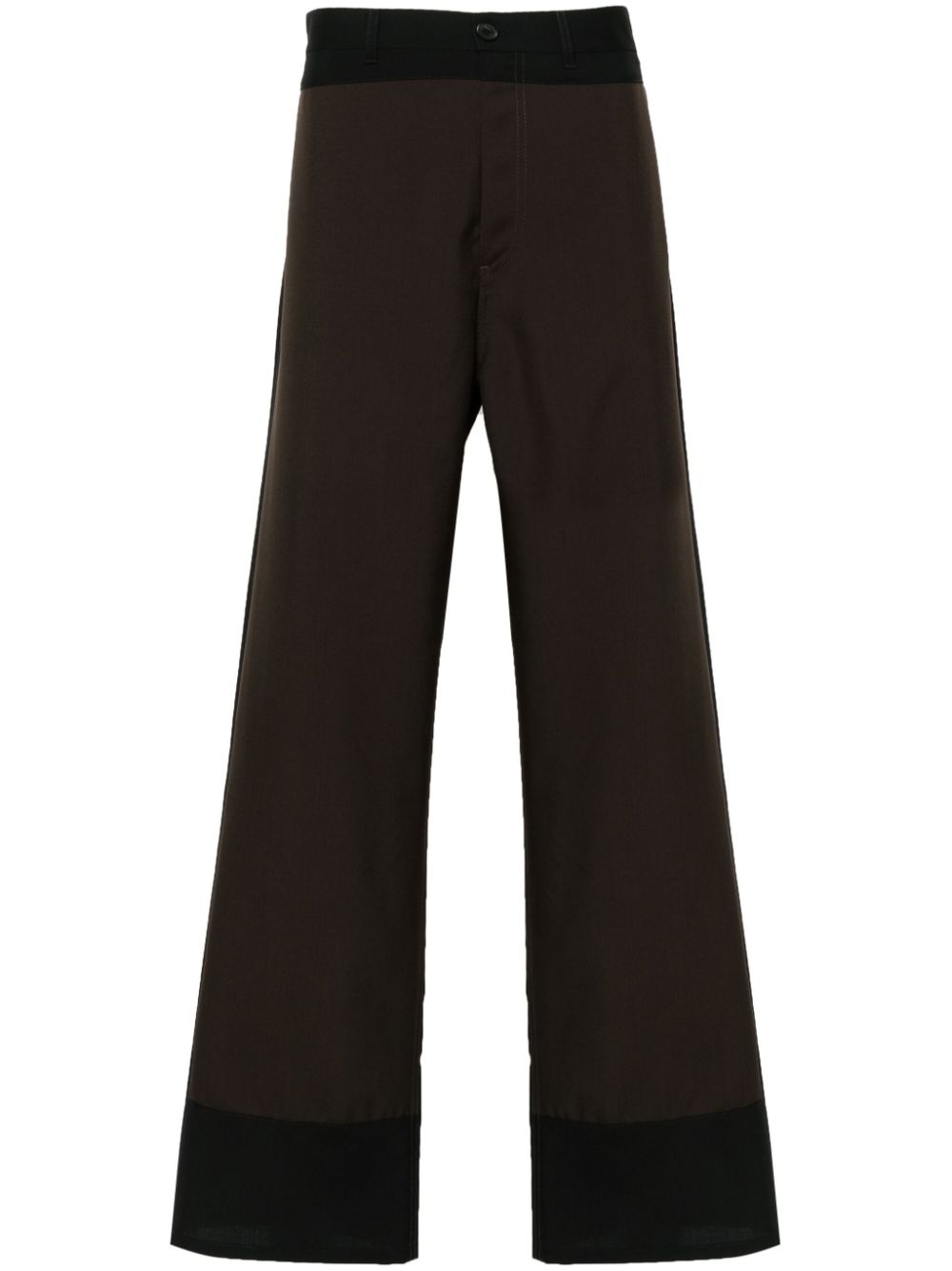 Two tone-design trousers - Black