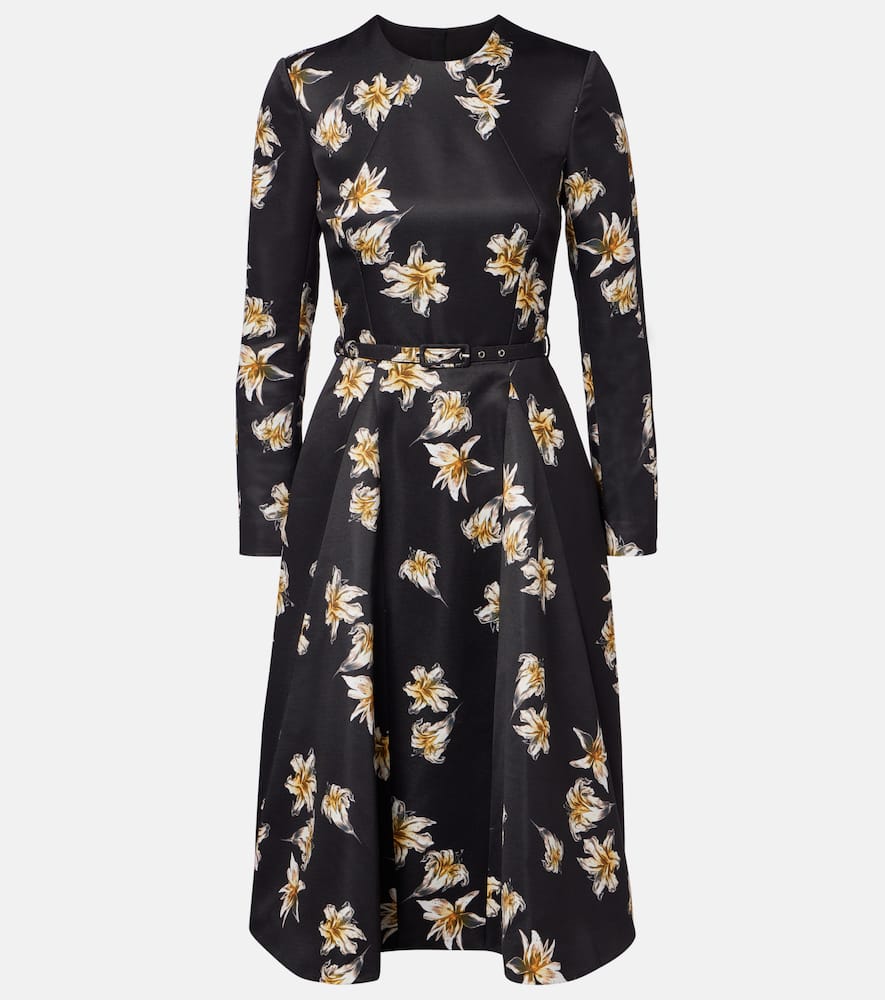 Uccellina floral duchess satin midi dress