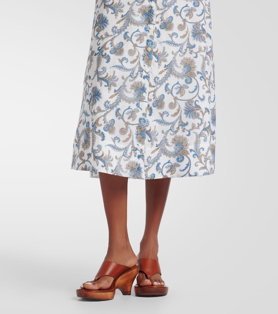 Mackey paisley ramie midi dress