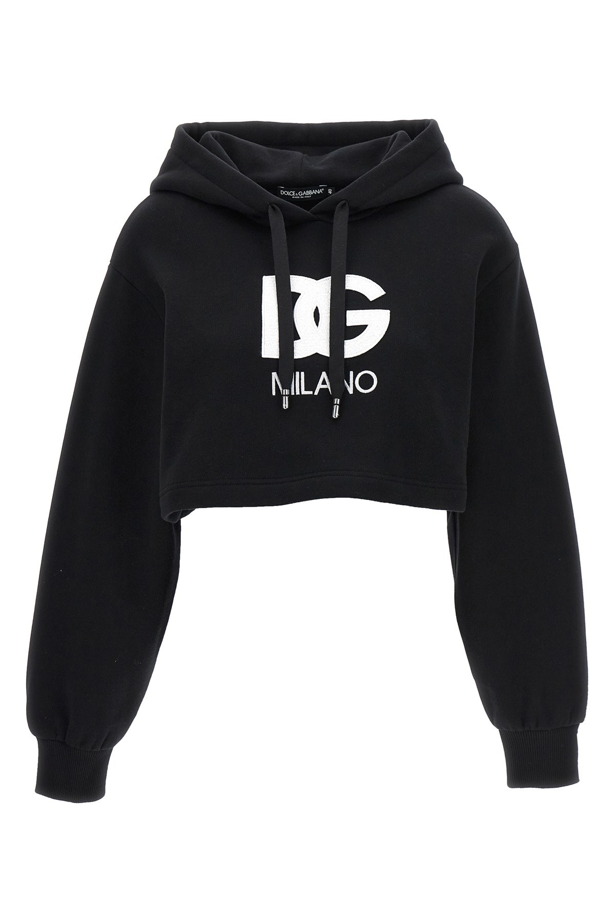 Logo Embroidery Cropped Hoodie