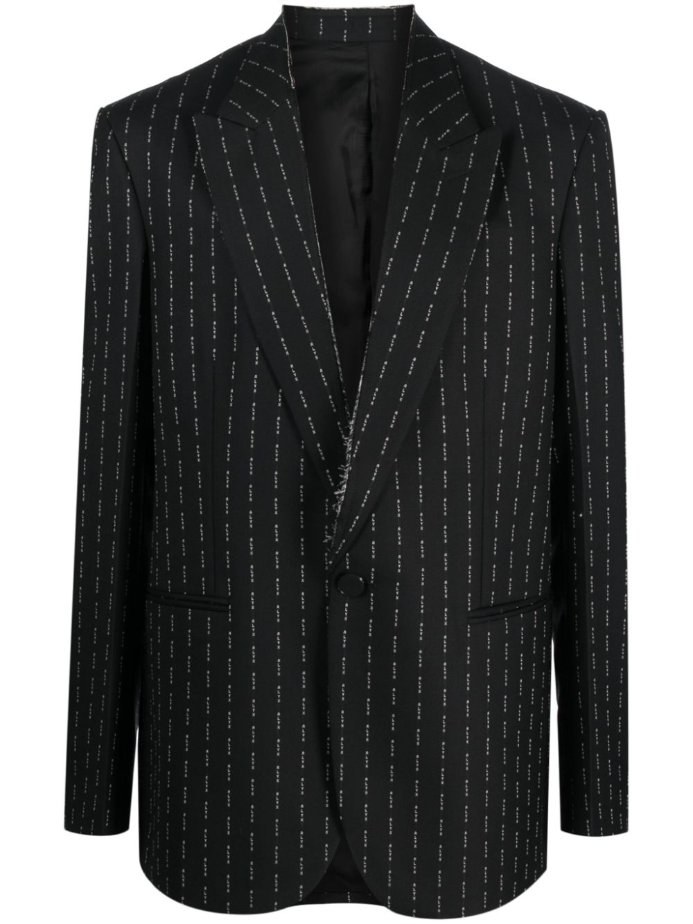 Embroidered wool-cashmere blazer - Black