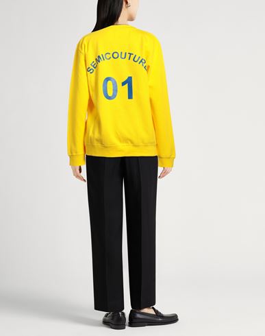 Woman Sweatshirt Yellow Size L Cotton, Polyester