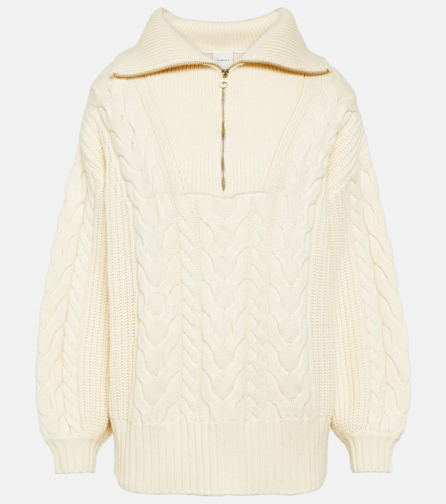 Daria cable-knit half-zip sweater