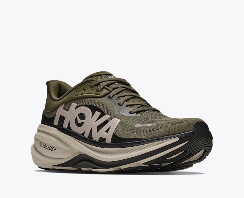 HOKA Men's Clifton PRO Road Running Shoes in Antique Olive/River Rock Grey