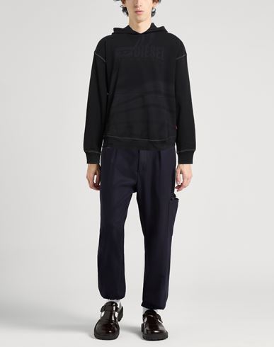 Man Sweatshirt Black Size L Cotton, Elastane
