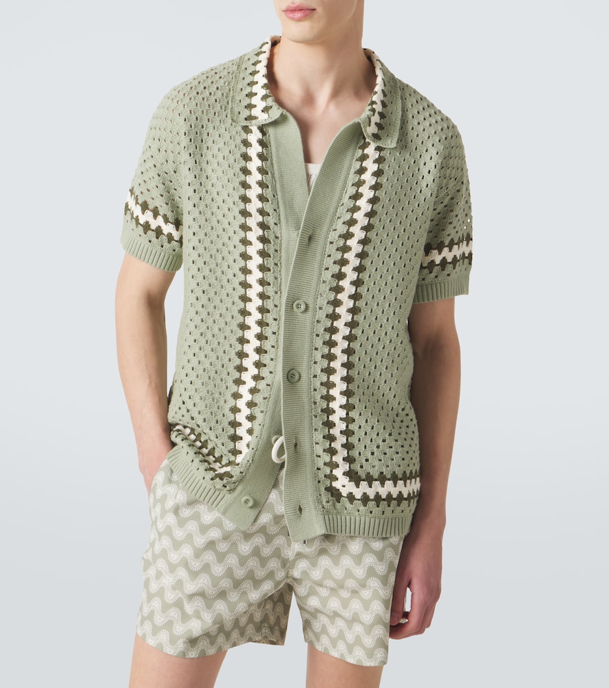 Pinto crochet cotton bowling shirt