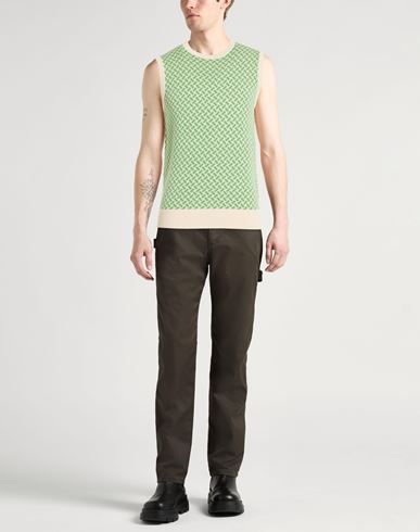 Man Sweater Light green Size 38 Cotton, Linen