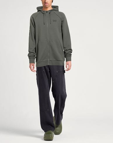 Man Sweatshirt Military green Size XXL Cotton, Polyester, Elastane