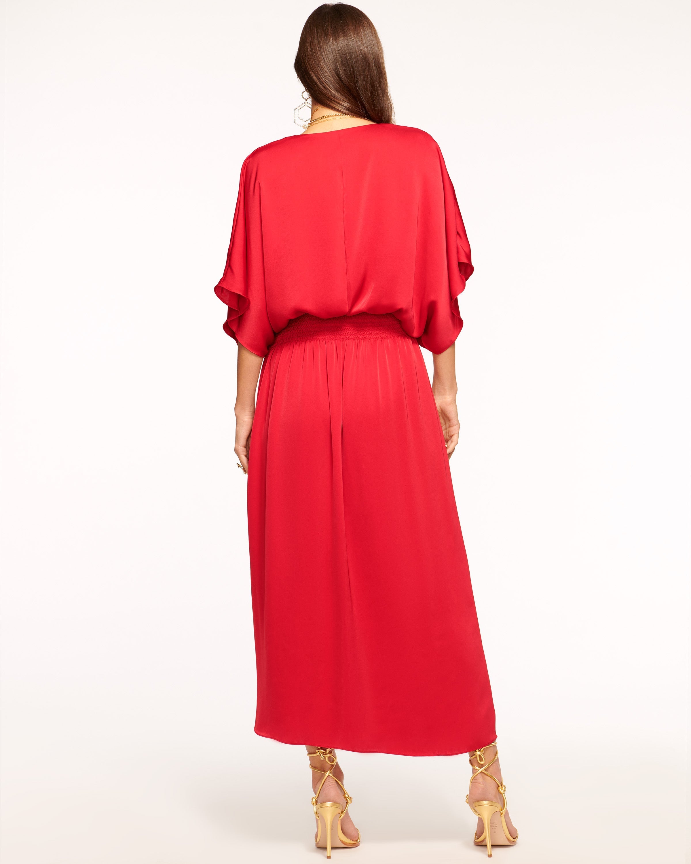 Adiel Wrap Midi Dress in Navy