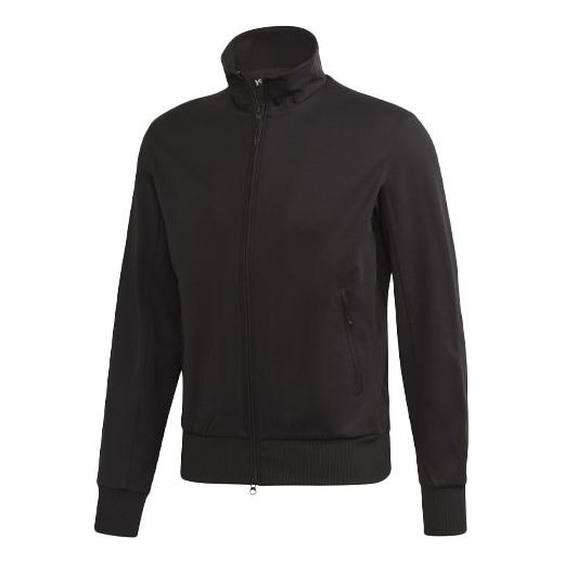 Men's Y-3 Printing Logo Stand Collar Zipper Long Sleeves Jacket Black